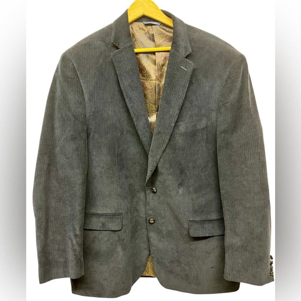 Lauren Ralph Lauren Two-Button Black
Corduroy Mens Blazer Suede Elbow Patch 46L